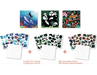 Poppik Puzzle samolepkové Divoké zvieratá 105 dielikov