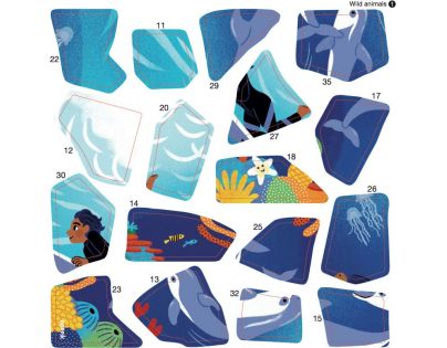 Poppik Puzzle samolepkové Divoké zvieratá 105 dielikov
