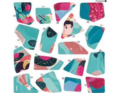 Poppik Puzzle samolepkové Princezny 105 dielikov