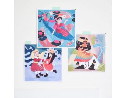 Poppik Puzzle samolepkové Princezny 105 dielikov