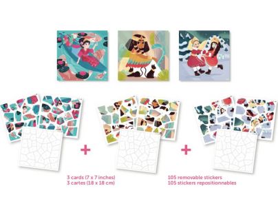 Poppik Puzzle samolepkové Princezny 105 dielikov