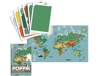 Poppik Samolepkový plagát Mapa sveta