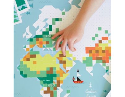Poppik Samolepkový plagát Mapa sveta