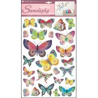 Samolepky na stenu farební motýle 48 x 29 cm