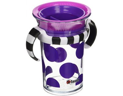 Sassy Trénovací hrnek Tritan s držadly 207 ml Fialová