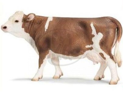 Schleich 13641 - Zvířátko - simentálská kráva (český strakatý skot)