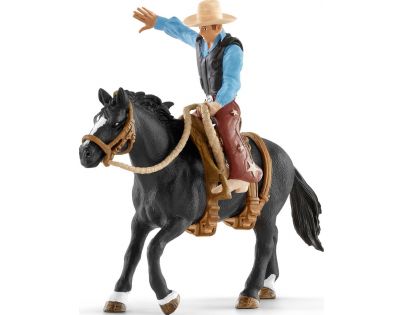 Schleich Osedlaný kôň s kovbojom