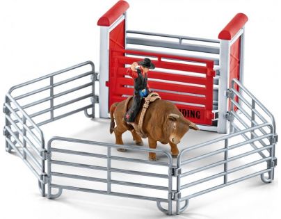 Schleich Kovboj na býkovi v ohrade
