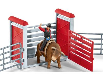 Schleich Kovboj na býkovi v ohrade