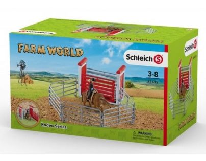 Schleich Kovboj na býkovi v ohrade