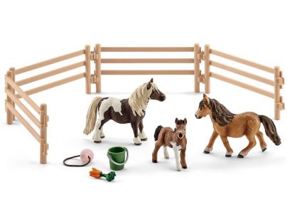 Schleich 41435 Rodina Shetlandských poníků na pastvě