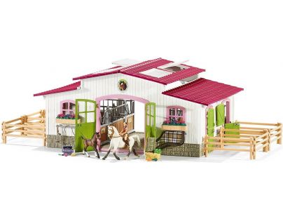 Schleich 42344 Stajňa s koňmi a príslušenstvom v pastelových farbách - Poškodený obal