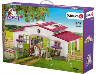 Schleich 42344 Stajňa s koňmi a príslušenstvom v pastelových farbách - Poškodený obal