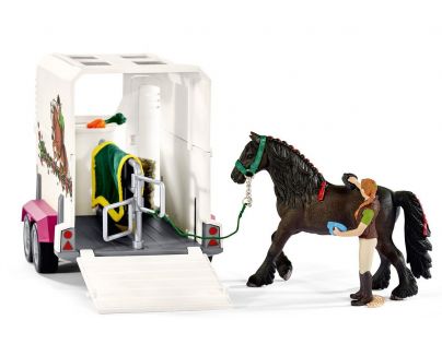 Schleich Pick up s prívesom a koňom - Poškozený obal