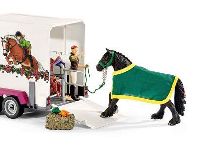 Schleich Pick up s prívesom a koňom - Poškozený obal