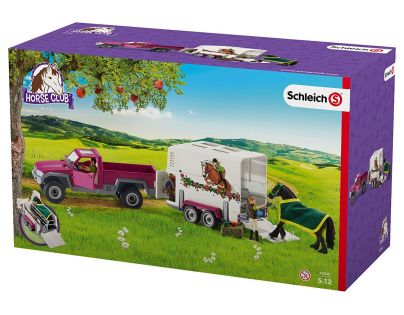 Schleich Pick up s prívesom a koňom - Poškozený obal