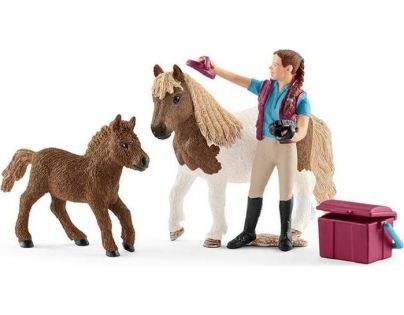 Schleich Ošetrovateľka s shetlandskými poníkmi 42362