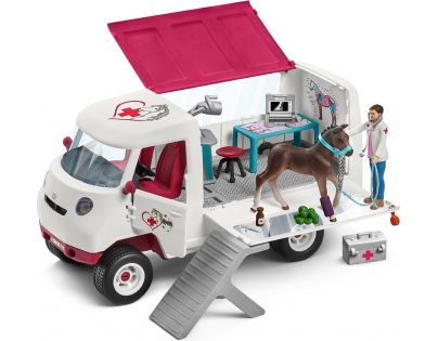 Schleich 42370 Mobilná veterinárna klinika s kobylou a ošetrovateľom
