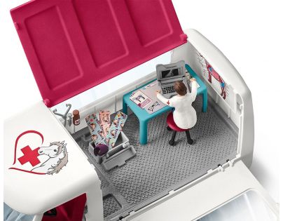Schleich 42370 Mobilná veterinárna klinika s kobylou a ošetrovateľom