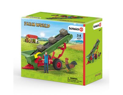 Schleich Poľnohospodársky dopravník na seno s farmárom