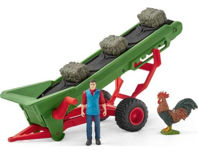Schleich Poľnohospodársky dopravník na seno s farmárom
