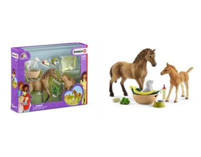 Schleich 42432 Kôň s žriebäťom a šteniatkom - Poškodený obal