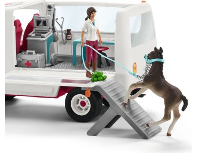 Schleich Horse Club Nová Mobilná veterinárna klinika s kobylou a ošetrovateľom - Poškodený obal