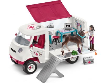 Schleich Horse Club Nová Mobilná veterinárna klinika s kobylou a ošetrovateľom