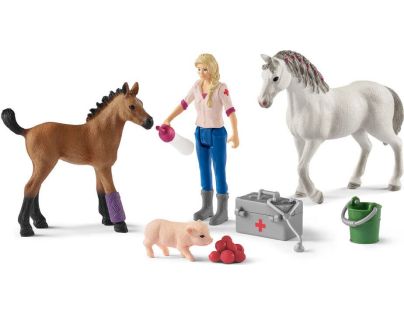 Schleich Návšteva lekára u kobyly a žriebäťa - Poškodený obal