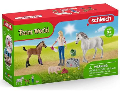 Schleich Návšteva lekára u kobyly a žriebäťa - Poškodený obal