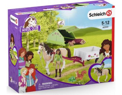 Schleich Sarah s koníkom a zvieratkami kempujú