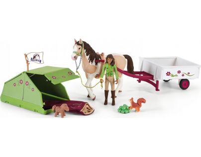 Schleich Sarah s koníkom a zvieratkami kempujú