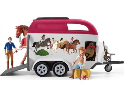 Schleich Dobrodružné auto s prívesom a koňom