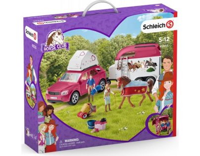 Schleich Dobrodružné auto s prívesom a koňom