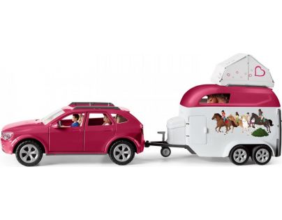 Schleich Dobrodružné auto s prívesom a koňom