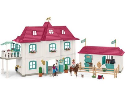 Schleich Veľký dom so stajňou príslušenstvom a kĺbovými figúrkami