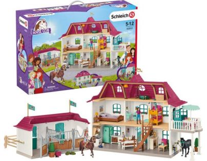 Schleich Veľký dom so stajňou príslušenstvom a kĺbovými figúrkami