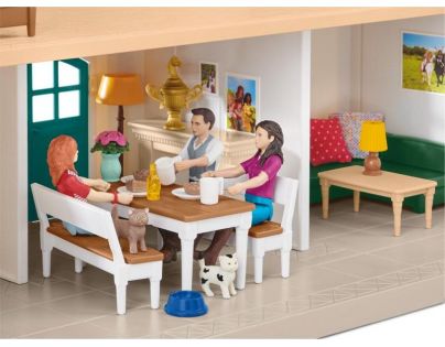 Schleich Veľký dom so stajňou príslušenstvom a kĺbovými figúrkami
