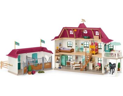 Schleich Veľký dom so stajňou príslušenstvom a kĺbovými figúrkami