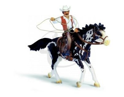 Schleich 70303 - Kovboj s lasem na koni