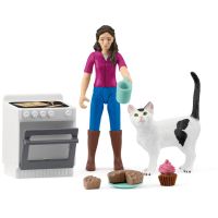 Schleich Pekárka s mačkou a príslušenstvom