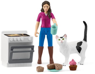 Schleich Pekárka s mačkou a príslušenstvom