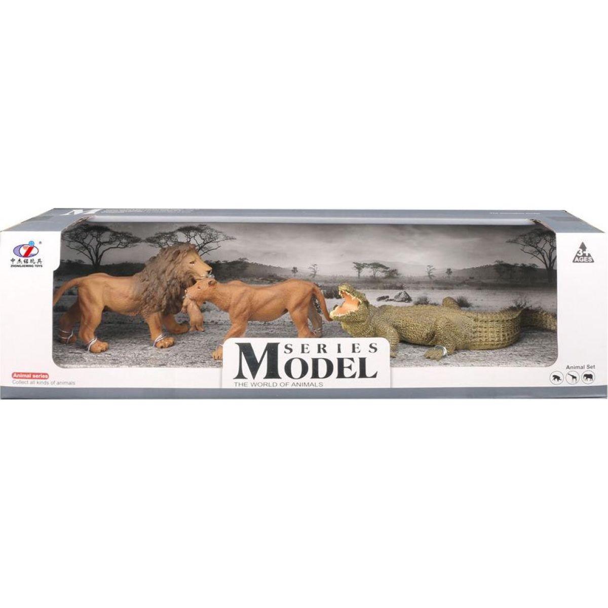 Series Model Svet zvierat sada lev, levica a krokodíl