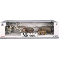 Series Model Svet zvierat zebry, hrochy, nosorožce