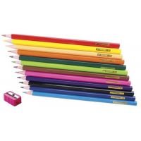 Šestihranné pastelky 12 ks s ořezávátkem nelámavé 2