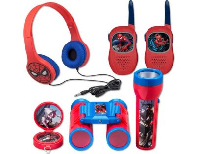 Globix Set Spiderman vysielačky, slúchadlá, baterka a kompas