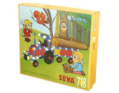 Seva Stavebnica Traktor s prívesom 718 dielikov