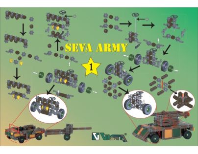 Seva Stavebnica Army 1 plast 517 dielikov v krabici