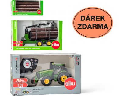 Siku Control Limitovaná edícia Traktor John Deere Príves s kmeňmi 1:32