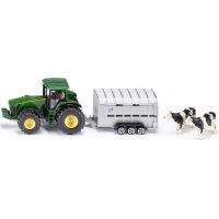 Siku Super Traktor John Deere s přívěsem pro přepravu dobytka vč. 2 krav 1:50 Siku Super Traktor John Deere s přívěsem pro přepravu dobytka vč. 2 krav 1:50